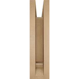 Ekena Millwork - BKTUR0352X14X14BOA01RCPR - Timberthane Faux Wood Balboa Style Bracket w/ Offset Brace, Traditional Ends, 3 1/2"W x 14"D x 14"H, Primed Tan