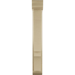 Ekena Millwork - BKTUR0352X14X26BOA01RCPR - Timberthane Faux Wood Balboa Style Bracket w/ Offset Brace, Traditional Ends, 3 1/2"W x 14"D x 26"H, Primed Tan