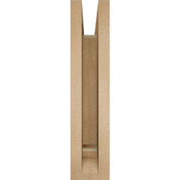 Ekena Millwork - BKTUR0352X16X16BOA01RCPR - Timberthane Faux Wood Balboa Style Bracket w/ Offset Brace, Traditional Ends, 3 1/2"W x 16"D x 16"H, Primed Tan