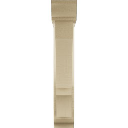 Ekena Millwork - BKTUR0352X16X20BOA01RCPR - Timberthane Faux Wood Balboa Style Bracket w/ Offset Brace, Traditional Ends, 3 1/2"W x 16"D x 20"H, Primed Tan
