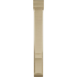 Ekena Millwork - BKTUR0352X16X28BOA01RCPR - Timberthane Faux Wood Balboa Style Bracket w/ Offset Brace, Traditional Ends, 3 1/2"W x 16"D x 28"H, Primed Tan