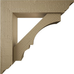 Ekena Millwork - BKTUROBOA00 - Timberthane Rough Cedar Faux Wood Balboa Traditional Bracket w/ Offset Brace