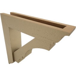 Ekena Millwork - BKTUROBOA00 - Timberthane Rough Cedar Faux Wood Balboa Traditional Bracket w/ Offset Brace