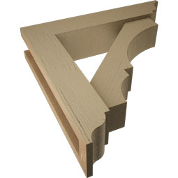 Ekena Millwork - BKTUROBOA00 - Timberthane Rough Cedar Faux Wood Balboa Traditional Bracket w/ Offset Brace