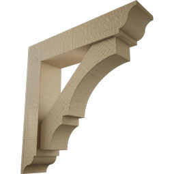 Ekena Millwork - BKTUROBOA00 - Timberthane Rough Cedar Faux Wood Balboa Traditional Bracket w/ Offset Brace
