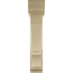 Ekena Millwork - BKTUR0352X18X18BOA01RCPR - Timberthane Faux Wood Balboa Style Bracket w/ Offset Brace, Traditional Ends, 3 1/2"W x 18"D x 18"H, Primed Tan
