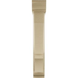 Ekena Millwork - BKTUR0352X18X22BOA01RCPR - Timberthane Faux Wood Balboa Style Bracket w/ Offset Brace, Traditional Ends, 3 1/2"W x 18"D x 22"H, Primed Tan