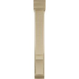 Ekena Millwork - BKTUR0352X18X26BOA01RCPR - Timberthane Faux Wood Balboa Style Bracket w/ Offset Brace, Traditional Ends, 3 1/2"W x 18"D x 26"H, Primed Tan