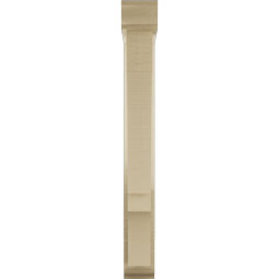 Ekena Millwork - BKTUR0352X18X30BOA01RCPR - Timberthane Faux Wood Balboa Style Bracket w/ Offset Brace, Traditional Ends, 3 1/2"W x 18"D x 30"H, Primed Tan