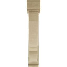 Ekena Millwork - BKTUR0352X20X20BOA01RCPR - Timberthane Faux Wood Balboa Style Bracket w/ Offset Brace, Traditional Ends, 3 1/2"W x 20"D x 20"H, Primed Tan