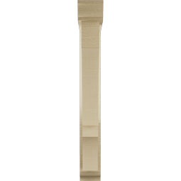 Ekena Millwork - BKTUR0352X20X28BOA01RCPR - Timberthane Faux Wood Balboa Style Bracket w/ Offset Brace, Traditional Ends, 3 1/2"W x 20"D x 28"H, Primed Tan