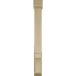 Ekena Millwork - BKTUR0352X20X32BOA01RCPR - Timberthane Faux Wood Balboa Style Bracket w/ Offset Brace, Traditional Ends, 3 1/2"W x 20"D x 32"H, Primed Tan