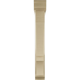 Ekena Millwork - BKTUR0352X22X26BOA01RCPR - Timberthane Faux Wood Balboa Style Bracket w/ Offset Brace, Traditional Ends, 3 1/2"W x 22"D x 26"H, Primed Tan