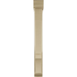 Ekena Millwork - BKTUR0352X22X30BOA01RCPR - Timberthane Faux Wood Balboa Style Bracket w/ Offset Brace, Traditional Ends, 3 1/2"W x 22"D x 30"H, Primed Tan