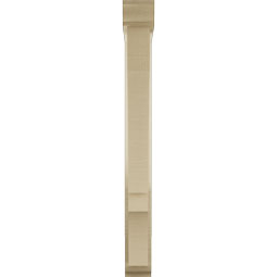 Ekena Millwork - BKTUR0352X22X34BOA01RCPR - Timberthane Faux Wood Balboa Style Bracket w/ Offset Brace, Traditional Ends, 3 1/2"W x 22"D x 34"H, Primed Tan