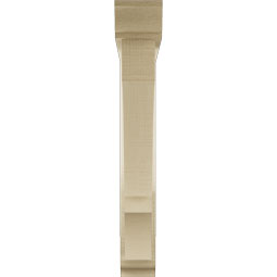 Ekena Millwork - BKTUR0352X24X24BOA01RCPR - Timberthane Faux Wood Balboa Style Bracket w/ Offset Brace, Traditional Ends, 3 1/2"W x 24"D x 24"H, Primed Tan