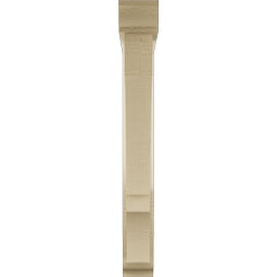 Ekena Millwork - BKTUR0352X24X28BOA01RCPR - Timberthane Faux Wood Balboa Style Bracket w/ Offset Brace, Traditional Ends, 3 1/2"W x 24"D x 28"H, Primed Tan