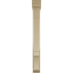 Ekena Millwork - BKTUR0352X24X32BOA01RCPR - Timberthane Faux Wood Balboa Style Bracket w/ Offset Brace, Traditional Ends, 3 1/2"W x 24"D x 32"H, Primed Tan