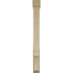 Ekena Millwork - BKTUR0352X24X36BOA01RCPR - Timberthane Faux Wood Balboa Style Bracket w/ Offset Brace, Traditional Ends, 3 1/2"W x 24"D x 36"H, Primed Tan