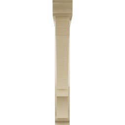 Ekena Millwork - BKTUR0352X26X26BOA01RCPR - Timberthane Faux Wood Balboa Style Bracket w/ Offset Brace, Traditional Ends, 3 1/2"W x 26"D x 26"H, Primed Tan