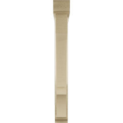 Ekena Millwork - BKTUR0352X26X30BOA01RCPR - Timberthane Faux Wood Balboa Style Bracket w/ Offset Brace, Traditional Ends, 3 1/2"W x 26"D x 30"H, Primed Tan