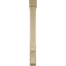 Ekena Millwork - BKTUR0352X26X34BOA01RCPR - Timberthane Faux Wood Balboa Style Bracket w/ Offset Brace, Traditional Ends, 3 1/2"W x 26"D x 34"H, Primed Tan