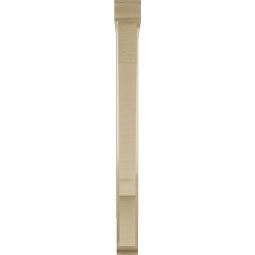 Ekena Millwork - BKTUR0352X26X38BOA01RCPR - Timberthane Faux Wood Balboa Style Bracket w/ Offset Brace, Traditional Ends, 3 1/2"W x 26"D x 38"H, Primed Tan