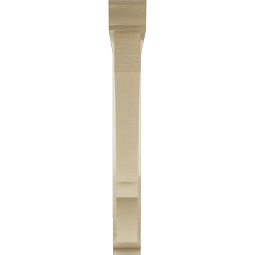 Ekena Millwork - BKTUR0352X28X28BOA01RCPR - Timberthane Faux Wood Balboa Style Bracket w/ Offset Brace, Traditional Ends, 3 1/2"W x 28"D x 28"H, Primed Tan