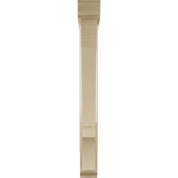 Ekena Millwork - BKTUR0352X28X32BOA01RCPR - Timberthane Faux Wood Balboa Style Bracket w/ Offset Brace, Traditional Ends, 3 1/2"W x 28"D x 32"H, Primed Tan