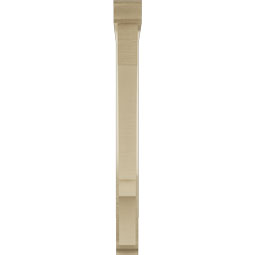 Ekena Millwork - BKTUR0352X28X36BOA01RCPR - Timberthane Faux Wood Balboa Style Bracket w/ Offset Brace, Traditional Ends, 3 1/2"W x 28"D x 36"H, Primed Tan