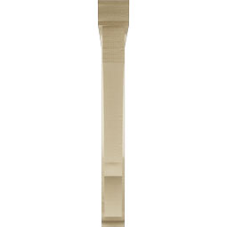 Ekena Millwork - BKTUR0352X30X30BOA01RCPR - Timberthane Faux Wood Balboa Style Bracket w/ Offset Brace, Traditional Ends, 3 1/2"W x 30"D x 30"H, Primed Tan