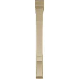 Ekena Millwork - BKTUR0352X30X34BOA01RCPR - Timberthane Faux Wood Balboa Style Bracket w/ Offset Brace, Traditional Ends, 3 1/2"W x 30"D x 34"H, Primed Tan