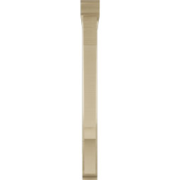 Ekena Millwork - BKTUR0352X30X38BOA01RCPR - Timberthane Faux Wood Balboa Style Bracket w/ Offset Brace, Traditional Ends, 3 1/2"W x 30"D x 38"H, Primed Tan