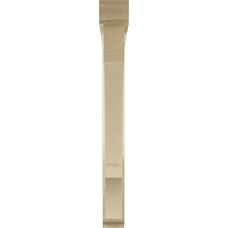 Ekena Millwork - BKTUR0352X32X32BOA01RCPR - Timberthane Faux Wood Balboa Style Bracket w/ Offset Brace, Traditional Ends, 3 1/2"W x 32"D x 32"H, Primed Tan