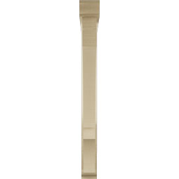 Ekena Millwork - BKTUR0352X32X36BOA01RCPR - Timberthane Faux Wood Balboa Style Bracket w/ Offset Brace, Traditional Ends, 3 1/2"W x 32"D x 36"H, Primed Tan