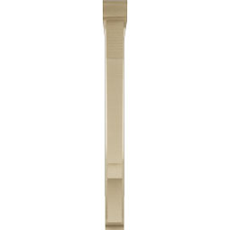Ekena Millwork - BKTUR0352X32X38BOA01RCPR - Timberthane Faux Wood Balboa Style Bracket w/ Offset Brace, Traditional Ends, 3 1/2"W x 32"D x 38"H, Primed Tan