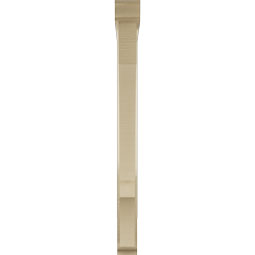 Ekena Millwork - BKTUR0352X32X40BOA01RCPR - Timberthane Faux Wood Balboa Style Bracket w/ Offset Brace, Traditional Ends, 3 1/2"W x 32"D x 40"H, Primed Tan