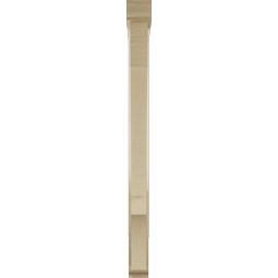 Ekena Millwork - BKTUR0352X32X44BOA01RCPR - Timberthane Faux Wood Balboa Style Bracket w/ Offset Brace, Traditional Ends, 3 1/2"W x 32"D x 44"H, Primed Tan