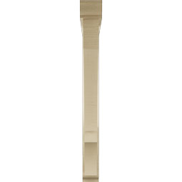Ekena Millwork - BKTUR0352X34X34BOA01RCPR - Timberthane Faux Wood Balboa Style Bracket w/ Offset Brace, Traditional Ends, 3 1/2"W x 34"D x 34"H, Primed Tan