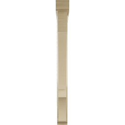 Ekena Millwork - BKTUR0352X34X38BOA01RCPR - Timberthane Faux Wood Balboa Style Bracket w/ Offset Brace, Traditional Ends, 3 1/2"W x 34"D x 38"H, Primed Tan