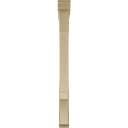 Ekena Millwork - BKTUR0352X34X40BOA01RCPR - Timberthane Faux Wood Balboa Style Bracket w/ Offset Brace, Traditional Ends, 3 1/2"W x 34"D x 40"H, Primed Tan