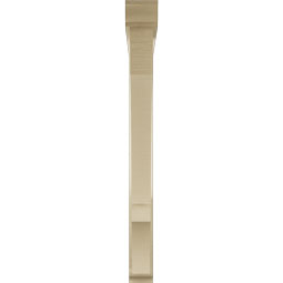 Ekena Millwork - BKTUR0352X36X36BOA01RCPR - Timberthane Faux Wood Balboa Style Bracket w/ Offset Brace, Traditional Ends, 3 1/2"W x 36"D x 36"H, Primed Tan
