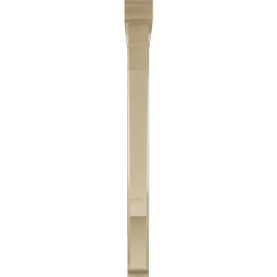 Ekena Millwork - BKTUR0352X36X40BOA01RCPR - Timberthane Faux Wood Balboa Style Bracket w/ Offset Brace, Traditional Ends, 3 1/2"W x 36"D x 40"H, Primed Tan