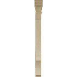 Ekena Millwork - BKTUR0352X40X40BOA01RCPR - Timberthane Faux Wood Balboa Style Bracket w/ Offset Brace, Traditional Ends, 3 1/2"W x 40"D x 40"H, Primed Tan