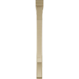 Ekena Millwork - BKTUR0352X42X42BOA01RCPR - Timberthane Faux Wood Balboa Style Bracket w/ Offset Brace, Traditional Ends, 3 1/2"W x 42"D x 42"H, Primed Tan