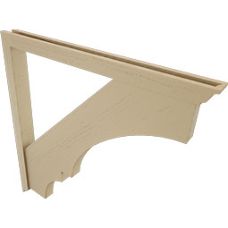 Ekena Millwork - BKTUR0352X42X42BOA01RCPR - Timberthane Faux Wood Balboa Style Bracket w/ Offset Brace, Traditional Ends, 3 1/2"W x 42"D x 42"H, Primed Tan
