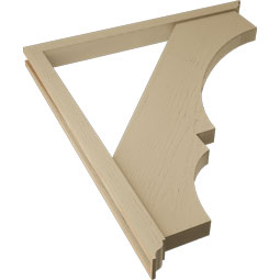 Ekena Millwork - BKTUR0352X42X48BOA01RCPR - Timberthane Faux Wood Balboa Style Bracket w/ Offset Brace, Traditional Ends, 3 1/2"W x 42"D x 48"H, Primed Tan