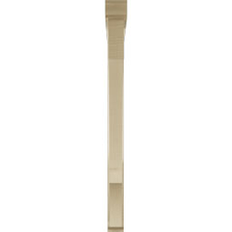 Ekena Millwork - BKTUR0352X44X44BOA01RCPR - Timberthane Faux Wood Balboa Style Bracket w/ Offset Brace, Traditional Ends, 3 1/2"W x 44"D x 44"H, Primed Tan
