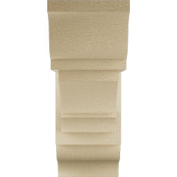 Ekena Millwork - BKTUR0554X14X14BOA01RCPR - Timberthane Faux Wood Balboa Style Bracket w/ Offset Brace, Traditional Ends, 5 1/2"W x 14"D x 14"H, Primed Tan