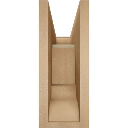 Ekena Millwork - BKTUR0554X14X14BOA01RCPR - Timberthane Faux Wood Balboa Style Bracket w/ Offset Brace, Traditional Ends, 5 1/2"W x 14"D x 14"H, Primed Tan